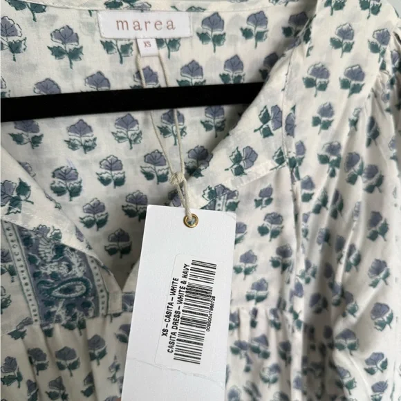 Marea Blue and White Floral Mini Dress - Picture 2 of 2